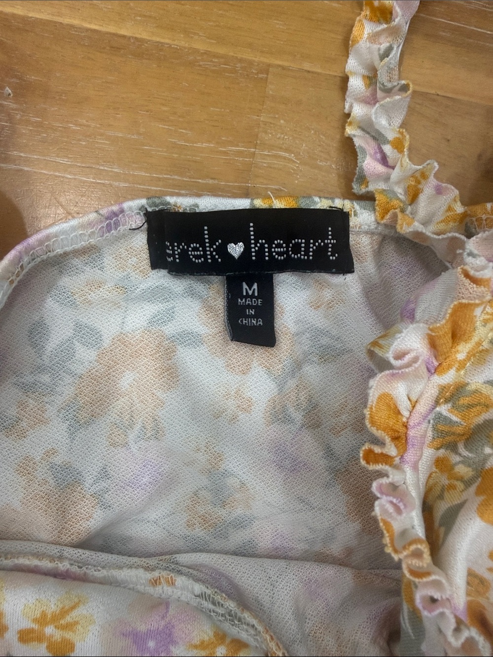Derek Heart Yellow Floral Ruffle Tie-Front Camisole Top - Picture 3 of 4